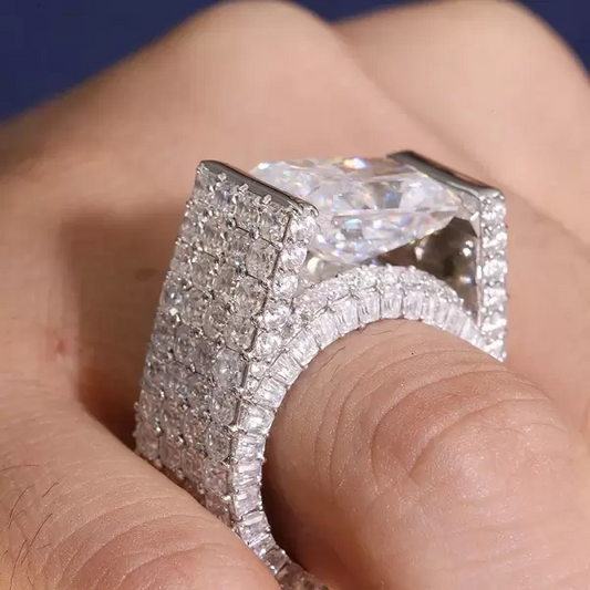 9.0ctw East-West Engagement Ring with Radiant Cut Stones -JEWELBUYS