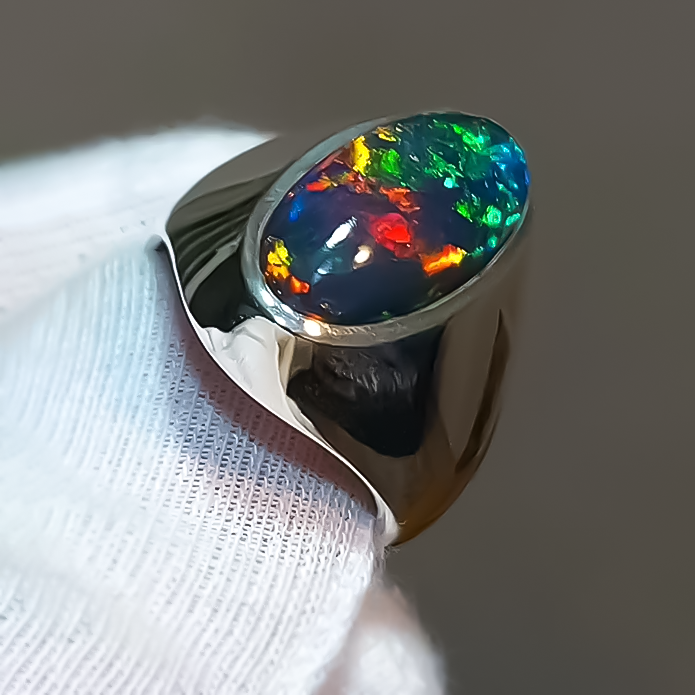 Minimalist 5 ctw Opal Ring for Men and Women -JEWELBUYS