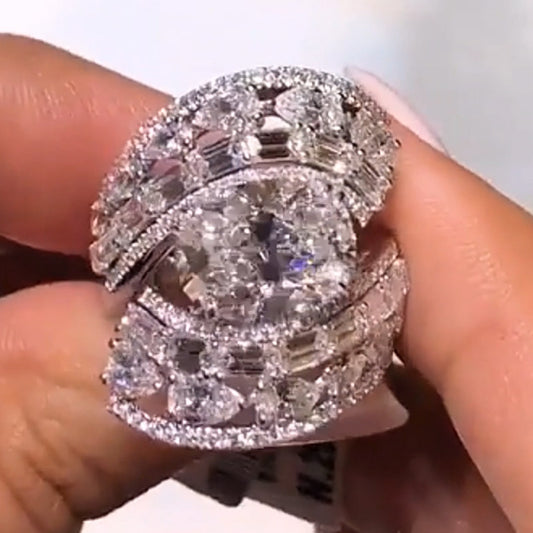 6.51ctw Oval Sculptural Modern Engagement Ring-JEWELBUYS