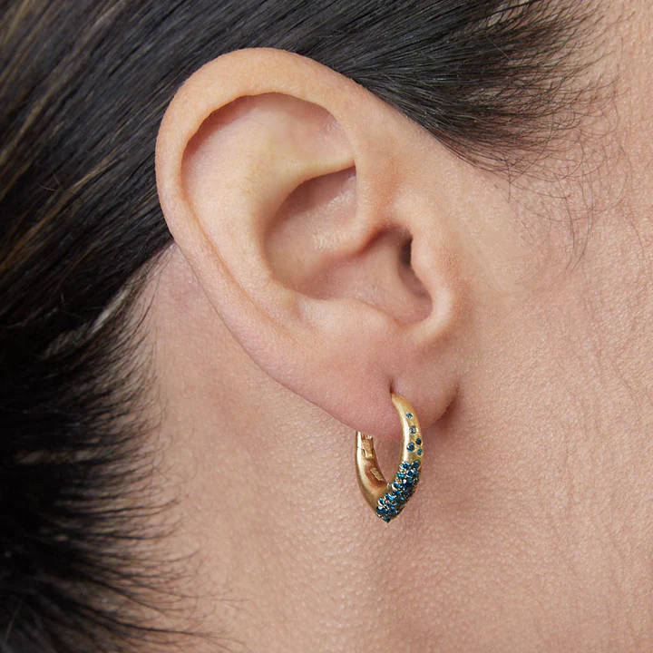 0.65Ctw Blue Sapphire Arch Mini Earrings - JEWELBUYS