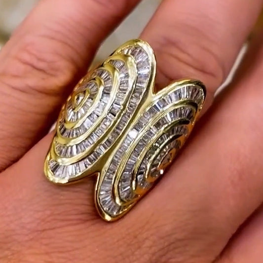 8ct Baguette Cut Sapphire Butterfly Ring-JEWELBUYS