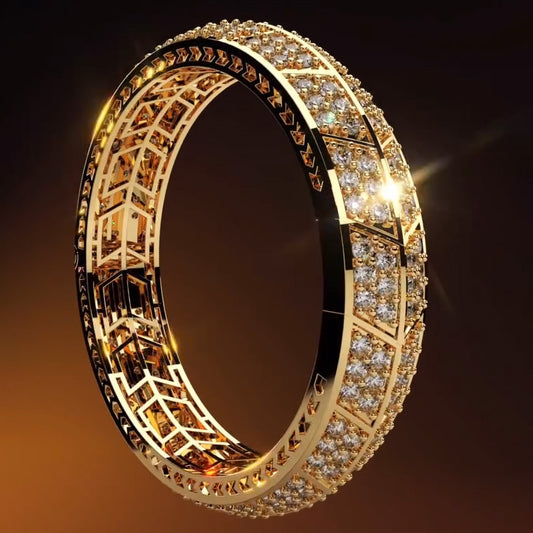 6.37ctw Round Sapphires Bold Iconic Design Bracelet-JEWELBUYS