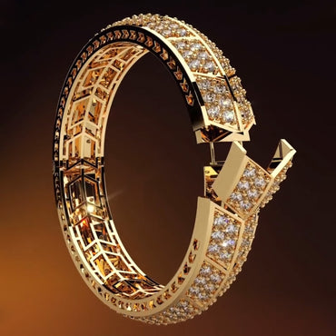 6.37ctw Round Sapphires Bold Iconic Design Bracelet-JEWELBUYS