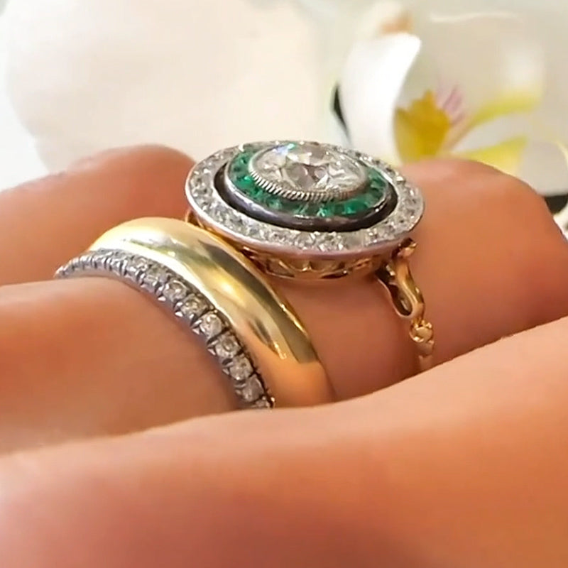 4.0ctw Old European Cut Luxury 3 Piece Stacking Ring-JEWELBUYS
