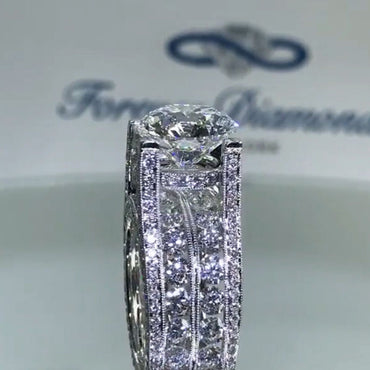 5.5ct Oval Cut White Sapphire East-west Design Engagement Ring-JEWELBUYS