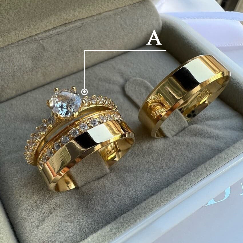 2.2ctw Classic Round Sapphire Ring Three-Piece Set-JEWELBUYS