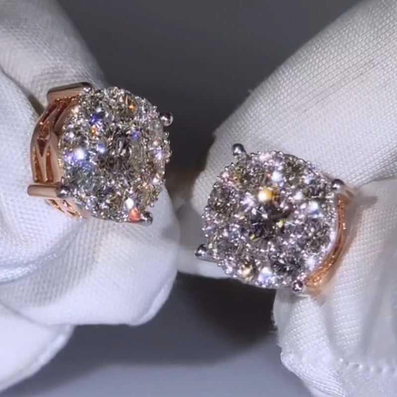 1.5ct Round Rose Gold Stud Earrings -JEWELBUYS
