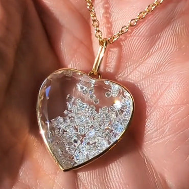 1.9ctw traditional heart shaker love collar white sapphire chain-JEWELBUYS