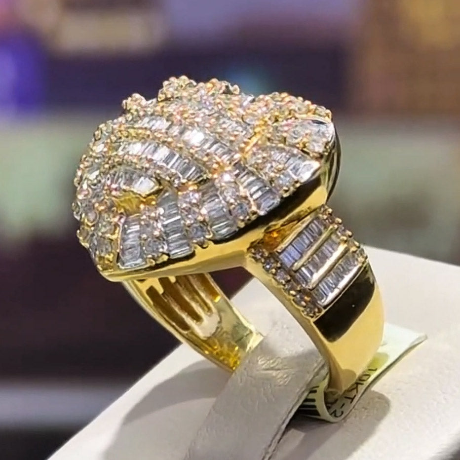 2.0ctw Beautiful Baguette Cut White Sapphire Heart Ring-JEWELBUYS
