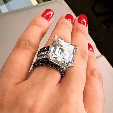 Outstanding 15ct Asscher Cut Gemstone Engagement Ring -JEWELBUYS