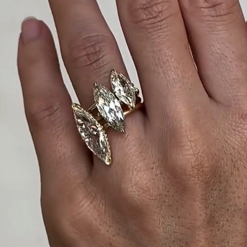 4ctw Marquise Shape Diamond Wedding Ring - JEWELBUYS