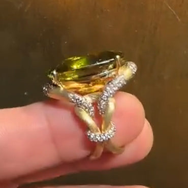 15Ct Oval Cut Coral Knot Vintage Engagement Ring-JEWELBUYS