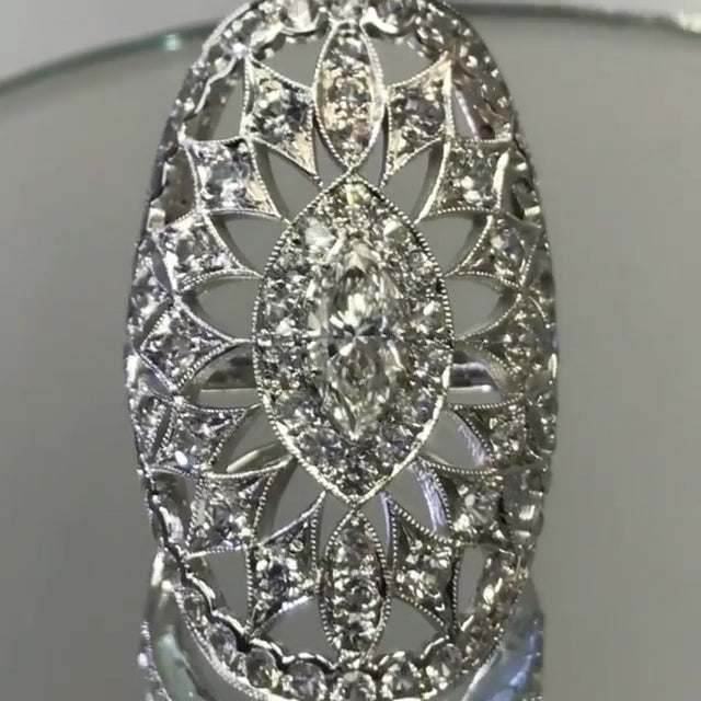 5ct 50's antique ring -JEWELBUYS