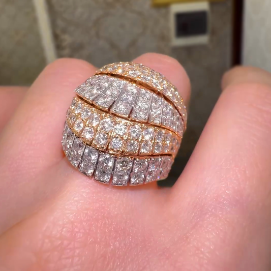 6 ctw Round Cut White Gemstone Pavé Ring -JEWELBUYS