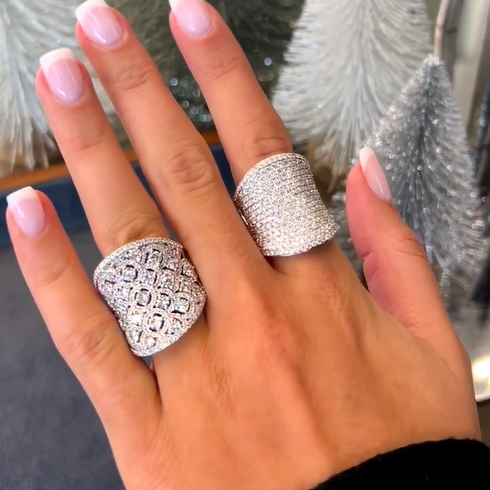 6 ctw Round Cut White Sapphire Exquisite Hollow Ring - JEWELBUYS