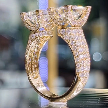 8ct symmetrically set square cut diamond ring -JEWELBUYS