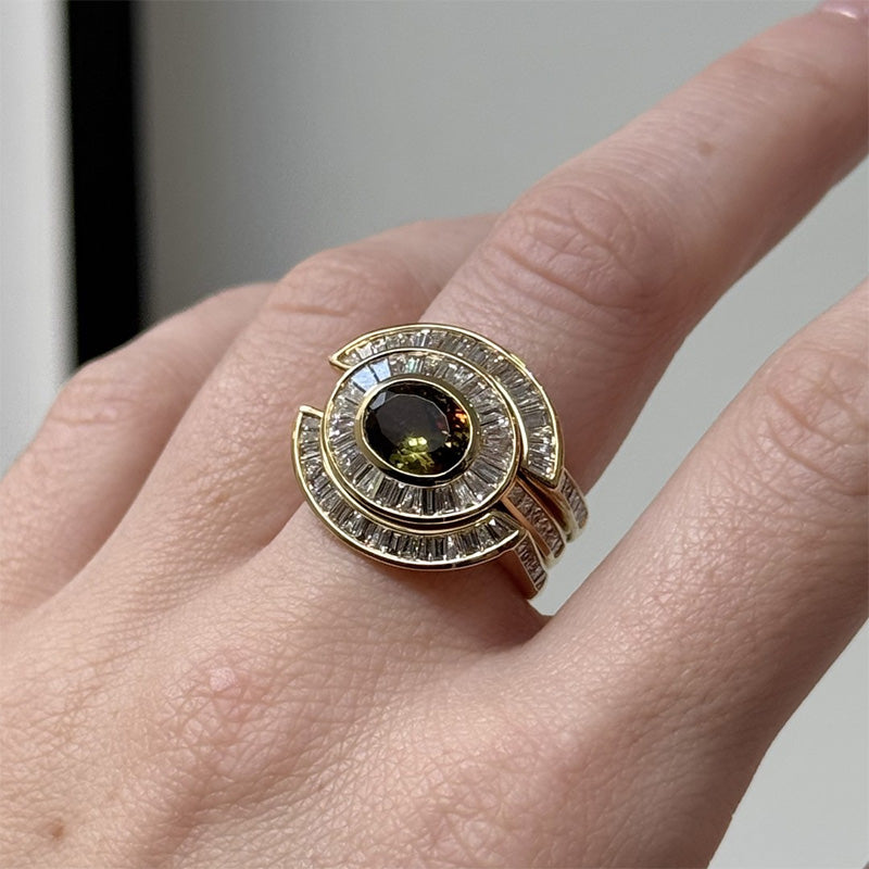 2.29Ct Oval Cut Stacked Engagement Triple Ring-JEWELBUYS