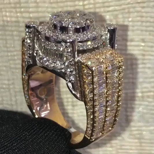 4ctw Baguette and Round Cut Sapphire Monster Ring - JEWELBUYS