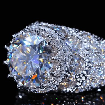 4ct Classic Crown-style Round Cut White Sapphire Engagement Ring in Silver-JEWELBUYS