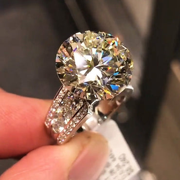 Classic 10.15ct Round Brilliant Cut White Sapphire Engagement Ring-JEWELBUYS