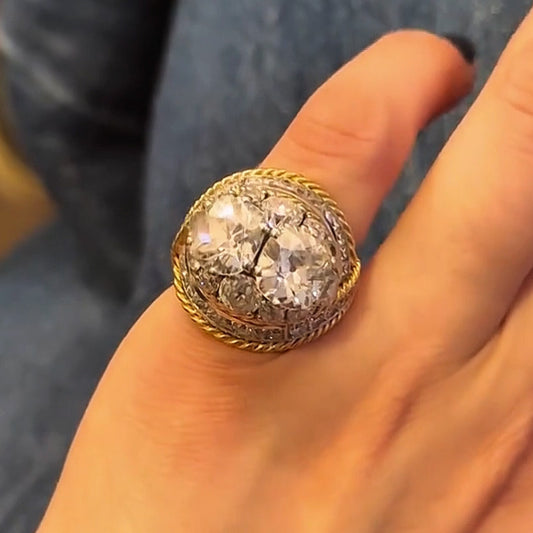 5.0ctw Vintage Round Cut Engagement Ring-JEWELBUYS