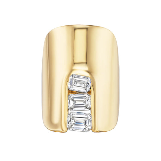 2.52Ctw Emerald-cut Mechanical Shield Sapphire Ring-JEWELBUYS