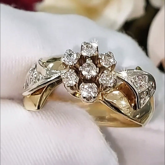 0.5ctw Round Sapphire Vintage Art Ring-JEWELBUYS