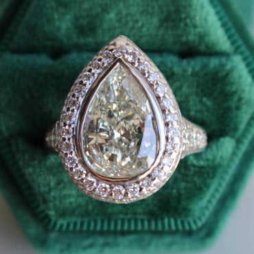 Resplendent 5.1ct Pear Cut White Sapphire Engagement Ring-JEWELBUYS