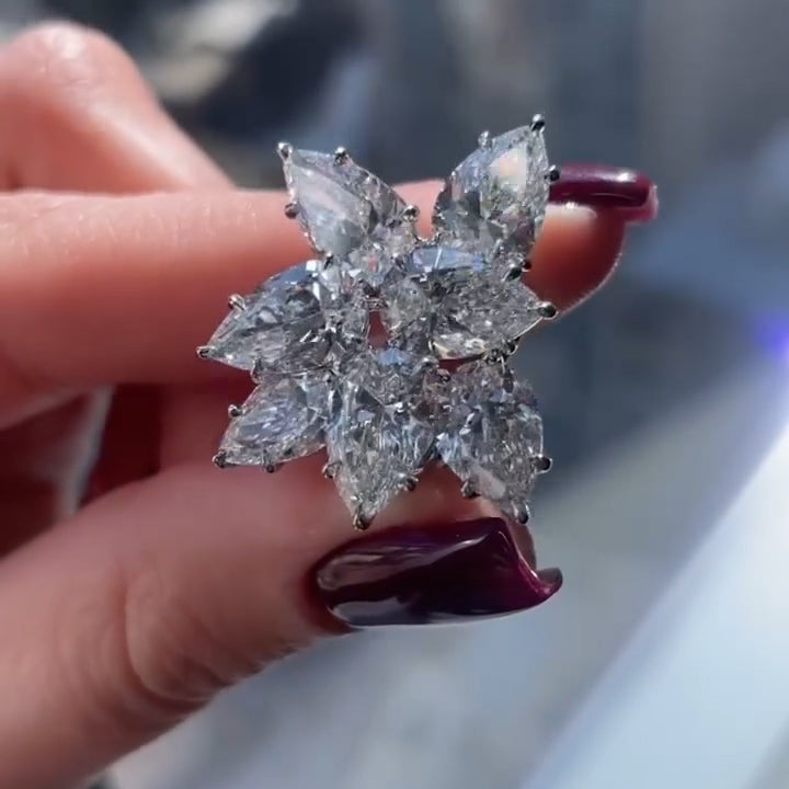 2.0Ctw Captivating Pear Cut White Sapphire Earrings-JEWELBUYS
