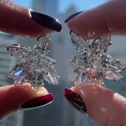 2.0Ctw Captivating Pear Cut White Sapphire Earrings-JEWELBUYS