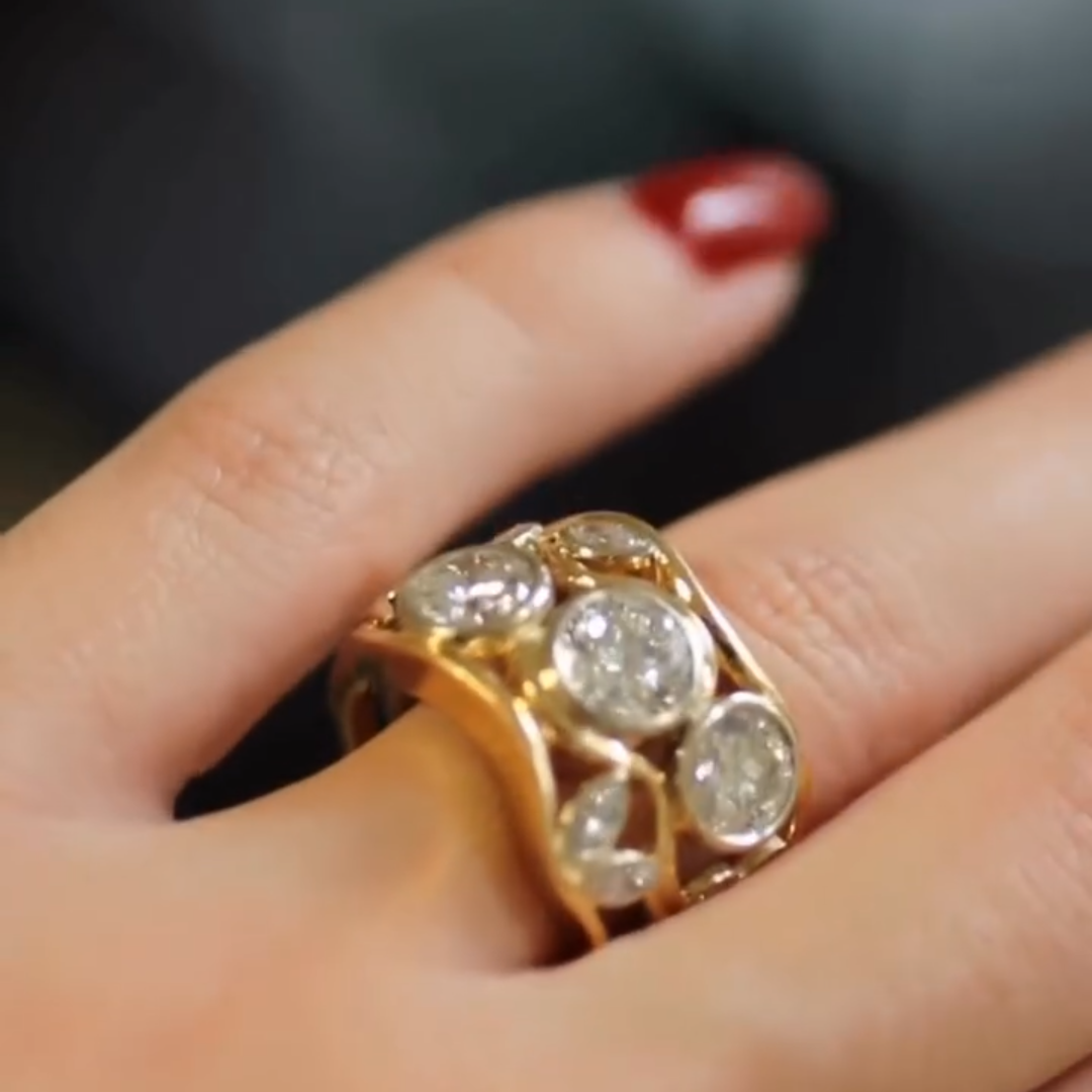 Luxury 3ct Round & Marquise Cut White Sapphire Eternity Band Women's Ring in Gold-JEWELBUYS