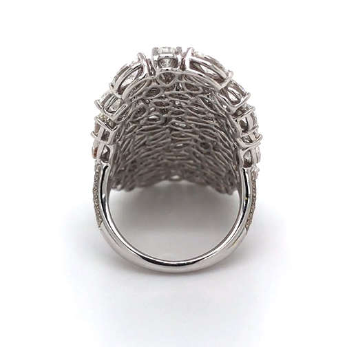 5 ctw Multi-Cut White Sapphire Shield Style Cluster Ring -JEWELBUYS