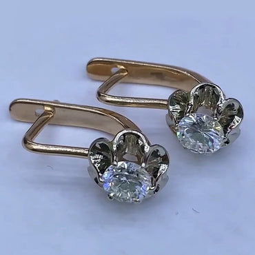 2.0Ctw Round Cut White Sapphire Vintage Style Old Fashioned Earrings - JEWELBUYS