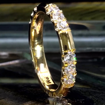 1.5Ctw Round Cut Simple Elegant White Sapphire Eternity Band-JEWELBUYS