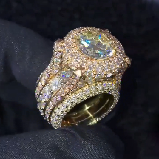 Gorgeous 12 ctw Round Cut White Gemstone Engagement Ring -JEWELBUYS