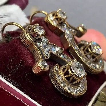 3.5ctw Perfect Antique Ottoman Style Rose Cut Decorative Earrings - JEWELBUYS