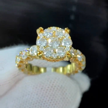 2.15Ctw round sapphire engagement ring-JEWELBUYS