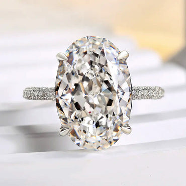 7ct Oval & Round Cut White Sapphire Crushed Ice Engagement Ring-JEWELBUYS