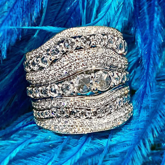 5.0ctw Rose Cut White Sapphire Pop Ring-JEWELBUYS