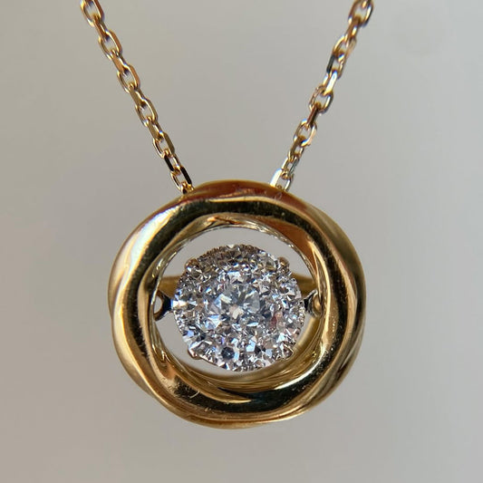 0.56ctw Round Cut Dancing Sapphire Pendant Necklace-JEWELBUYS