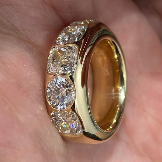 5.83ctw Cushion Shaped Round Cut White Sapphire Brilliant Band - JEWELBUYS