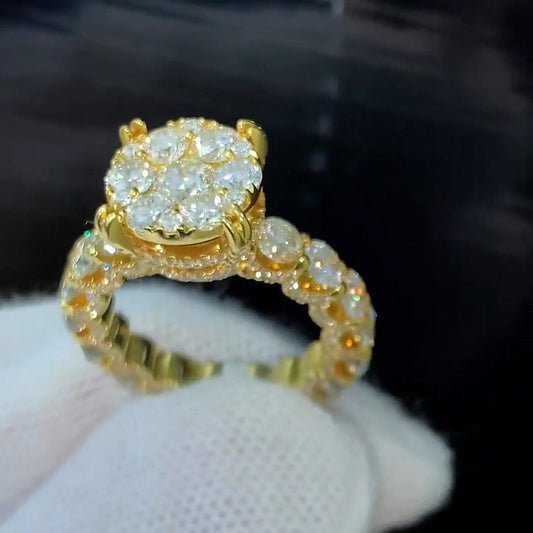 2.15Ctw round sapphire engagement ring-JEWELBUYS