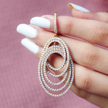 2.49ctw Round Sapphire Hoop Elegant Earrings- JEWELBUYS
