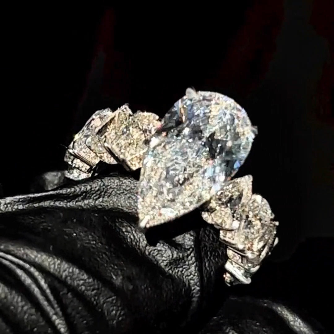 10CTW Magnificent Pear Cut Engagement Ring -JEWELBUYS