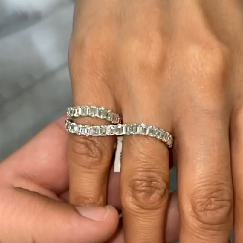 Modern 3ct Octagon Cut White Sapphire Wrap Ring - JEWELBUYS