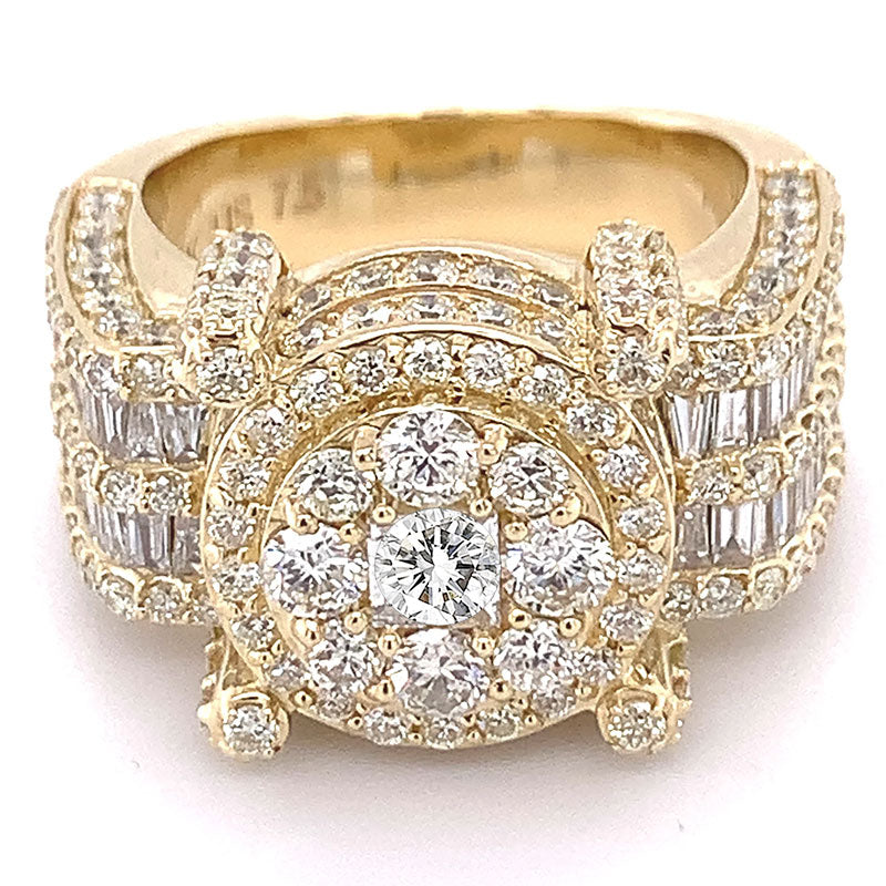4ctw Baguette and Round Cut Sapphire Monster Ring - JEWELBUYS