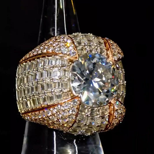 8.0ctw Round Baguette Cut White Sapphire Luxury Rich Engagement Large Ring-JEWELBUYS