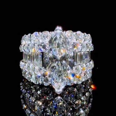 7.0Ctw marquise-cut brilliant sapphire engagement ring-JEWELBUYS