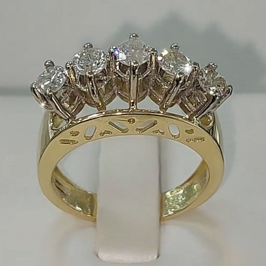 1.6ctw Round Cut Gorgeous Sapphire Crown Ring-JEWELBUYS