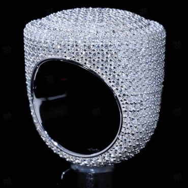 5ct Full Pavé-set Round Cut White Sapphire Championship Ring in Silver-JEWELBUYS